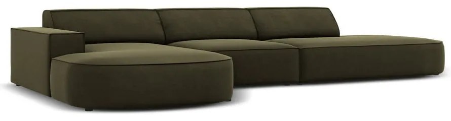 Zelená zamatová rohová pohovka (ľavý roh) Jodie - Micadoni Home