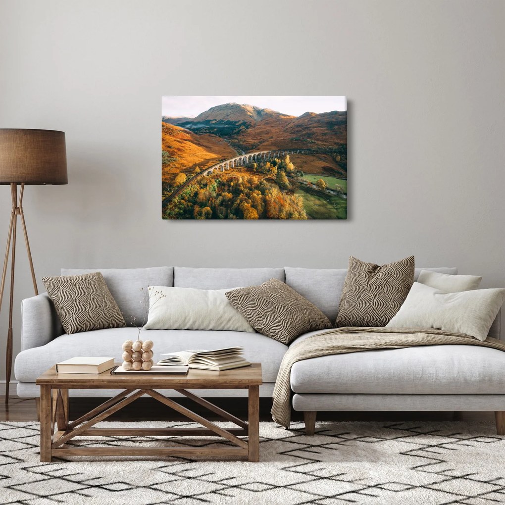 Obraz mosta v škótskom údolí (90x60 cm)