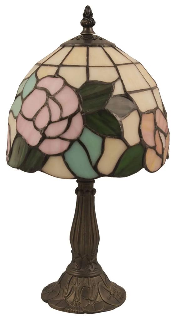 Stolná lampa 5943 tienidlo ozdobené kvetmi
