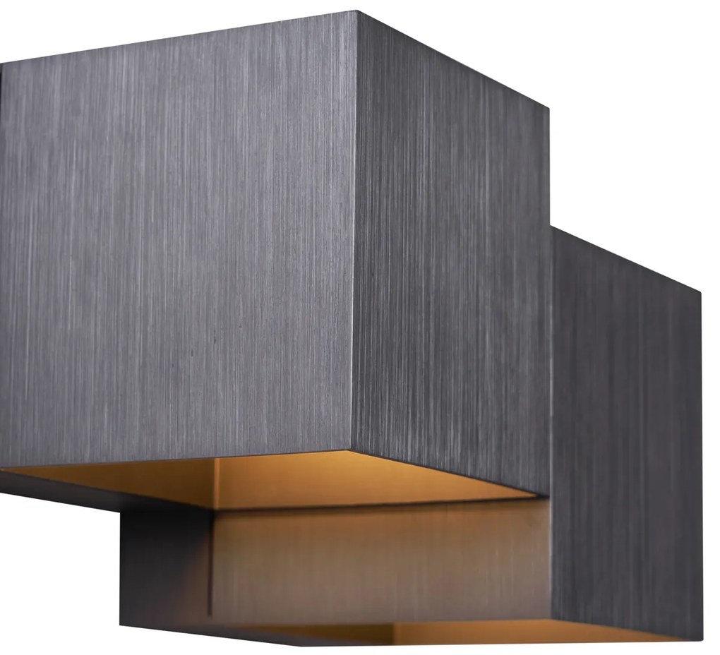 Moderná nástenná lampa tmavosivá 2-svetlá - Transfer Double