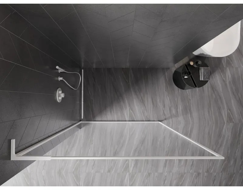 Mexen, Mexen Kioto-XF L sprchová stena s rámom 110 x 202 cm, priehľadná 10 mm, biela - 800-110-174-20-00-XF