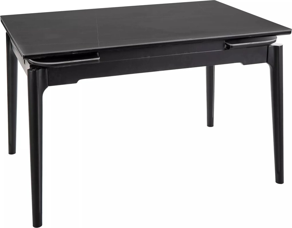 Jedálenský rozkladací stôl Sento 120/180 cm keramika čierny mramor/čierny