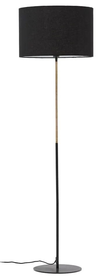 Čierna stojacia lampa s textilným tienidlom (výška 160 cm) Canar – Kave Home