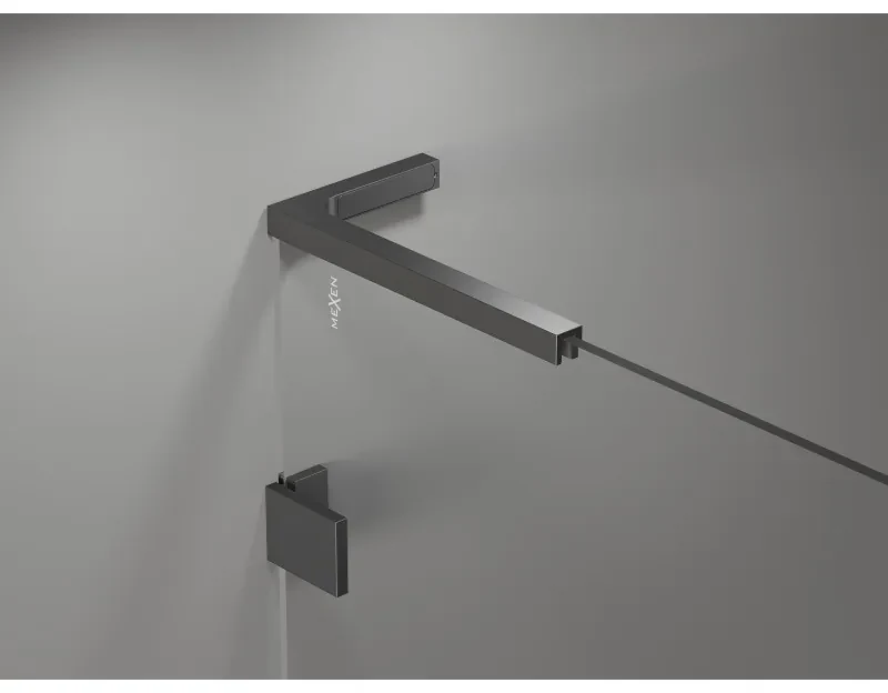 Mexen Lunar-B L výklopný sprchový kút ľavý 100 x 90 cm, číre sklo, grafitová, 832L-100-090-95-00-L