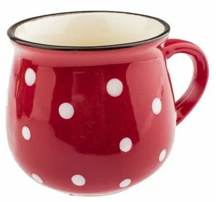 Keramický hrnček Dots 75 ml, červená, 75 ml