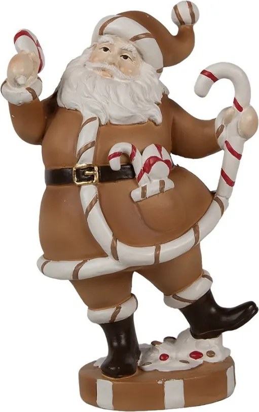 Hnědá vánoční dekorace Santa - 12*9*20 cm