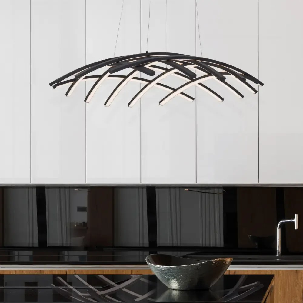 LED luster Gropius 81 čierne