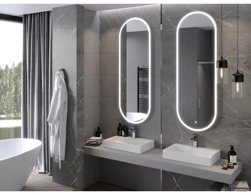 Mexen Bono, LED kúpeľňové zrkadlo s podsvietením 55 x 155 cm, 6000K, ochrana proti zahmlievaniu, 9816-055-155-611-00