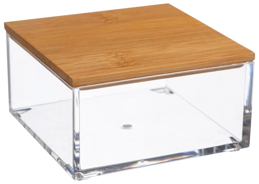 Kúpeľňová nádoba Selena 1, číra/s drevenými prvkami