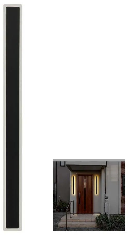 LED Vonkajšie nástenné svietidlo LED/17W/230V 3000K IP65 čierna