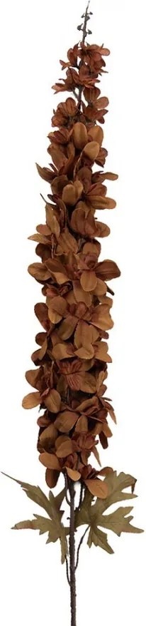 Dekorácia umelá kvetina ostrôžka Delphinium s hnedým kvetom - 8*8*124 cm