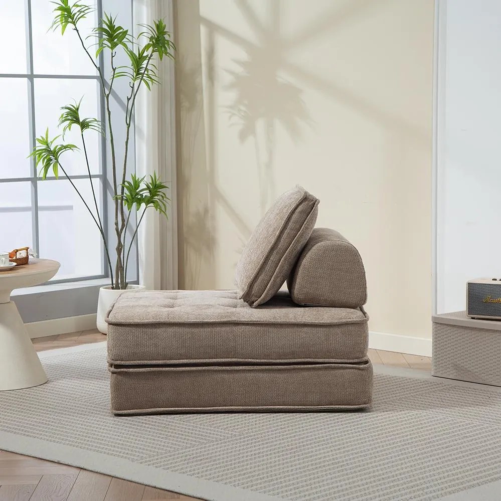 Rozkladacia multifunkčná sofa CALMERO - svetlo hnedá