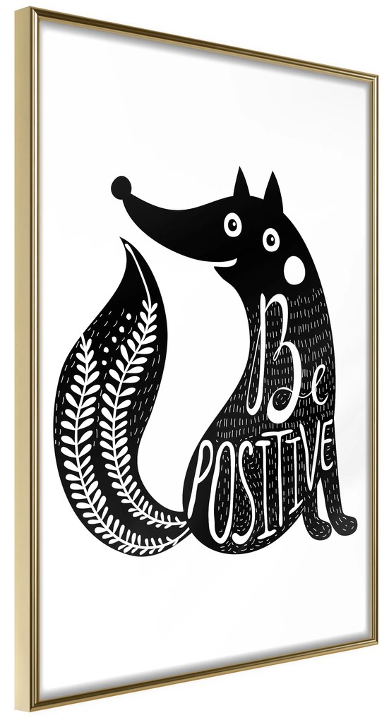 Artgeist Plagát - Be Positive [Poster] Veľkosť: 20x30, Verzia: Zlatý rám