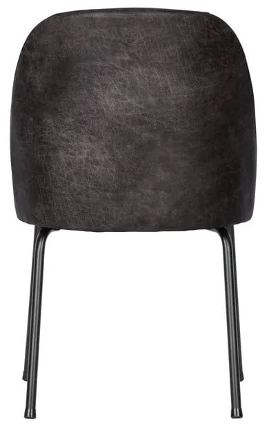 Čierne kožené jedálenské stoličky v súprave 2 ks Vogue – WOOOD