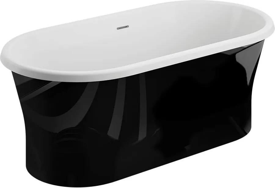 Polimat Akrylátová voľne stojaca vaňa Amona New 150x75 POLIMAT-Rozmery: 150x75, POLIMAT-Farba vane: Biela / grafit lesk
