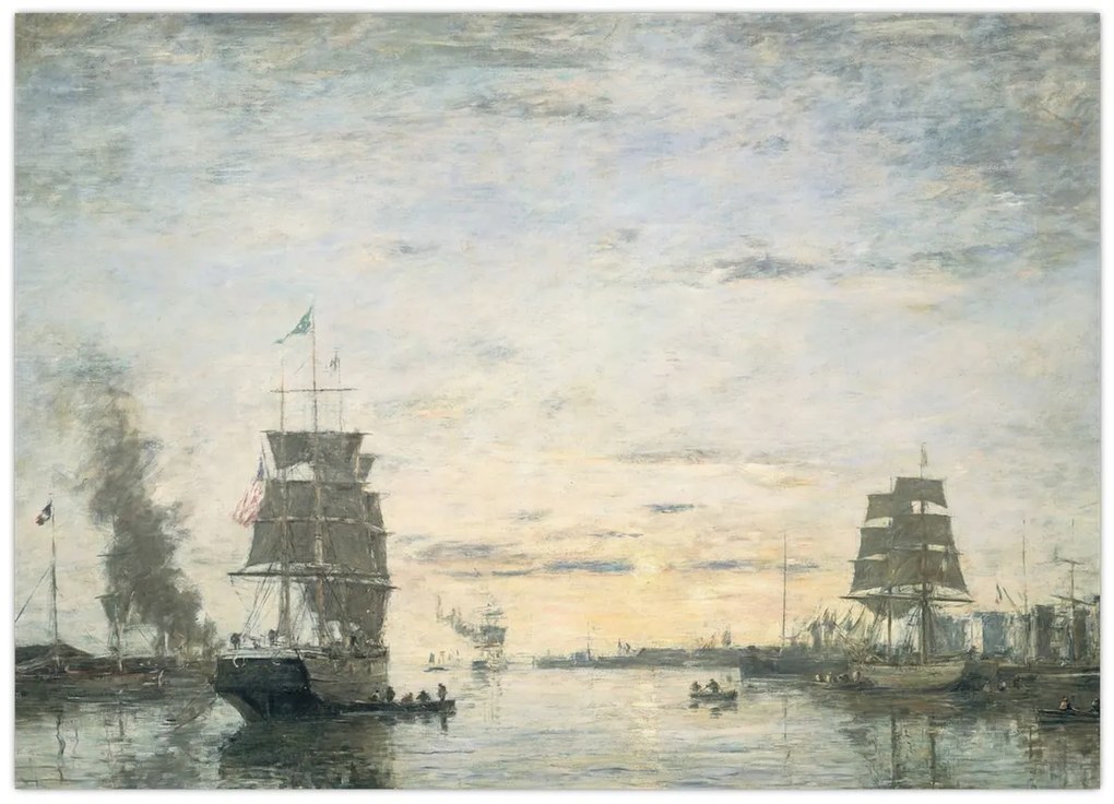 Obraz - Eugène Boudin, Entrance to the Harbor, Le Havre, reprodukcia (70x50 cm)