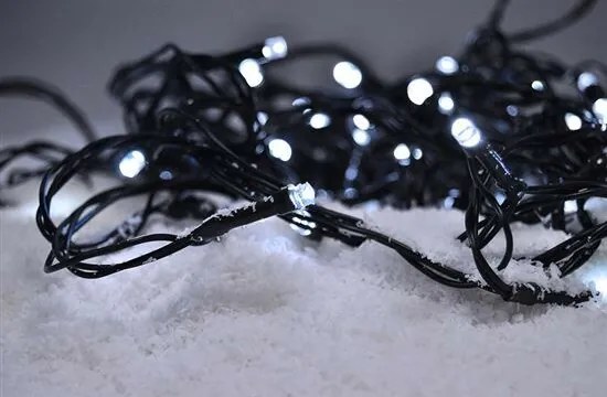 Solight Svetelná vonkajšia reťaz 50 LED s časovačom, 5 m, studená biela