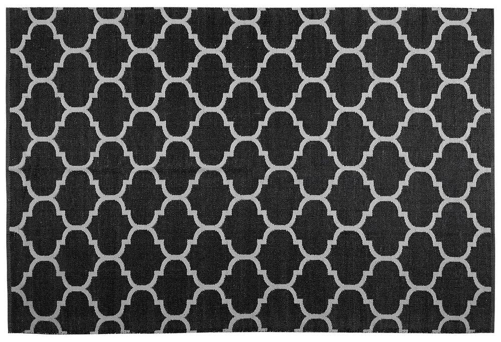 Obojstranný vonkajší koberec 160 x 230 cm čierna/biela ALADANA Beliani