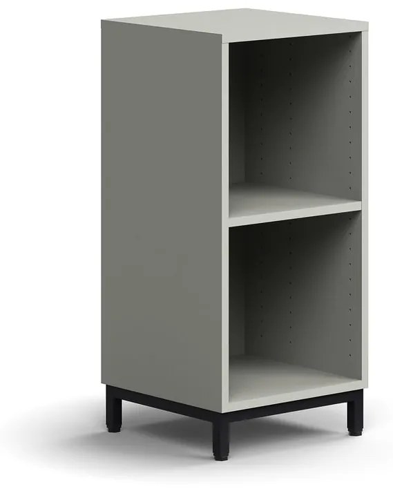 Knižnica QBUS, 1 polica, na nožičkách, 868x400x400 mm, čierna, svetlošedá