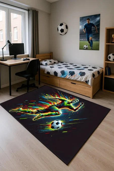 Protišmykový herný koberec FootBall viacfarebný
