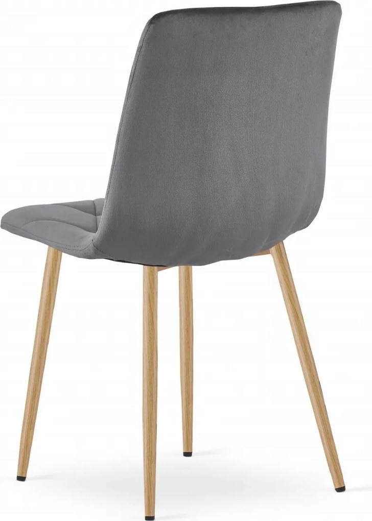 AKCIA Tmavo sivá zamatová jedálenská stolička LIBRA II. akosť