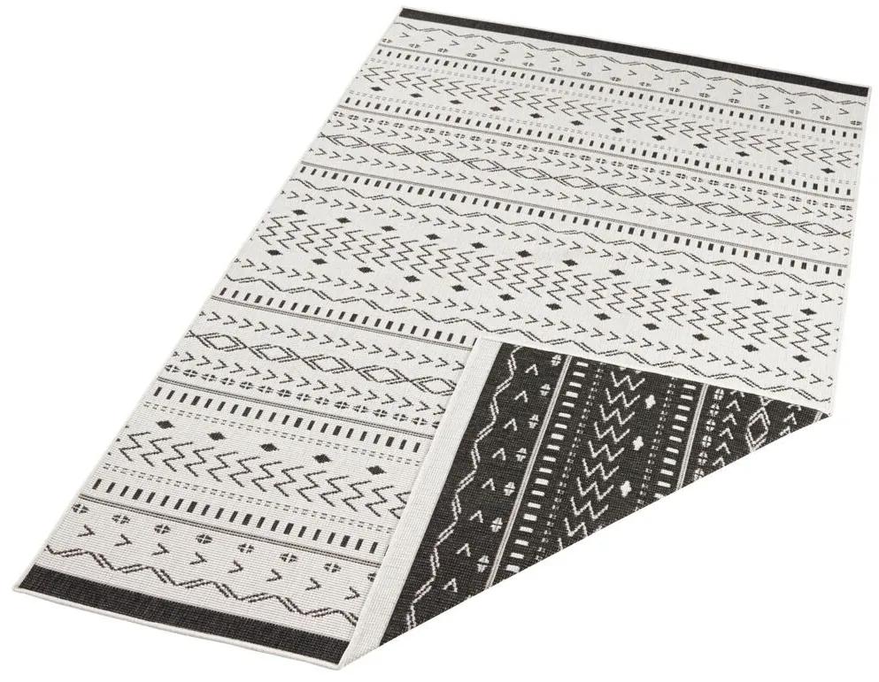 NORTHRUGS - Hanse Home koberce Kusový koberec Twin Supreme 103438 Kuba black creme – na von aj na doma - 80x150 cm
