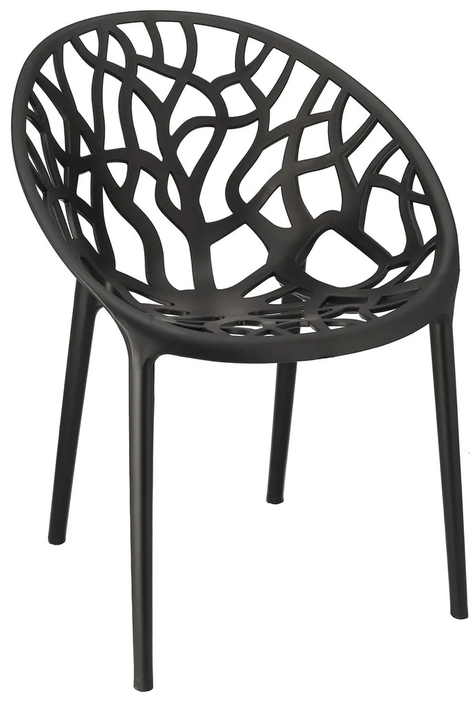 Dekorstudio Balkónové sedenie ALBERO čierne - 2x stolička + 1x stôl