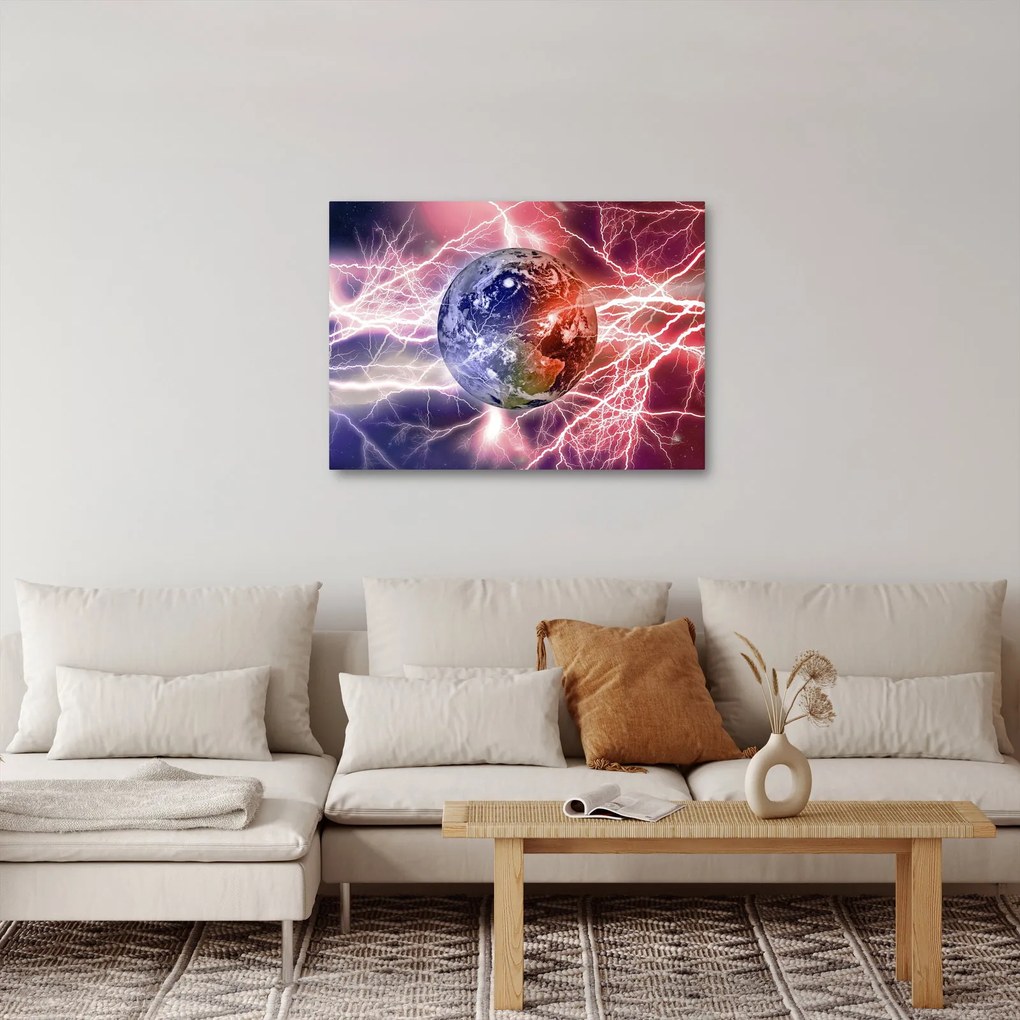 Obraz - Zemeguľa pod prúdom (70x50 cm)