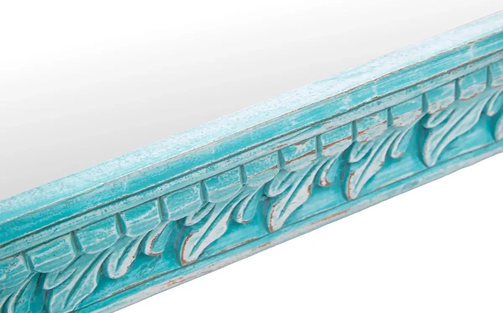 furniture-nabytek.cz - Masívne zrkadlo Santa Cruz z mango dreva, modré – 80×60 cm