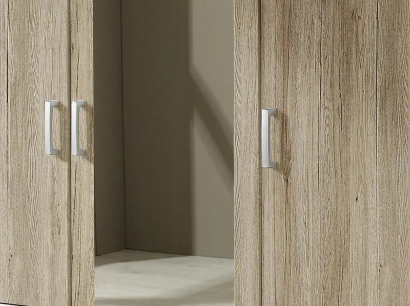 Šatníková skriňa Bremen, 136 cm, dub san remo