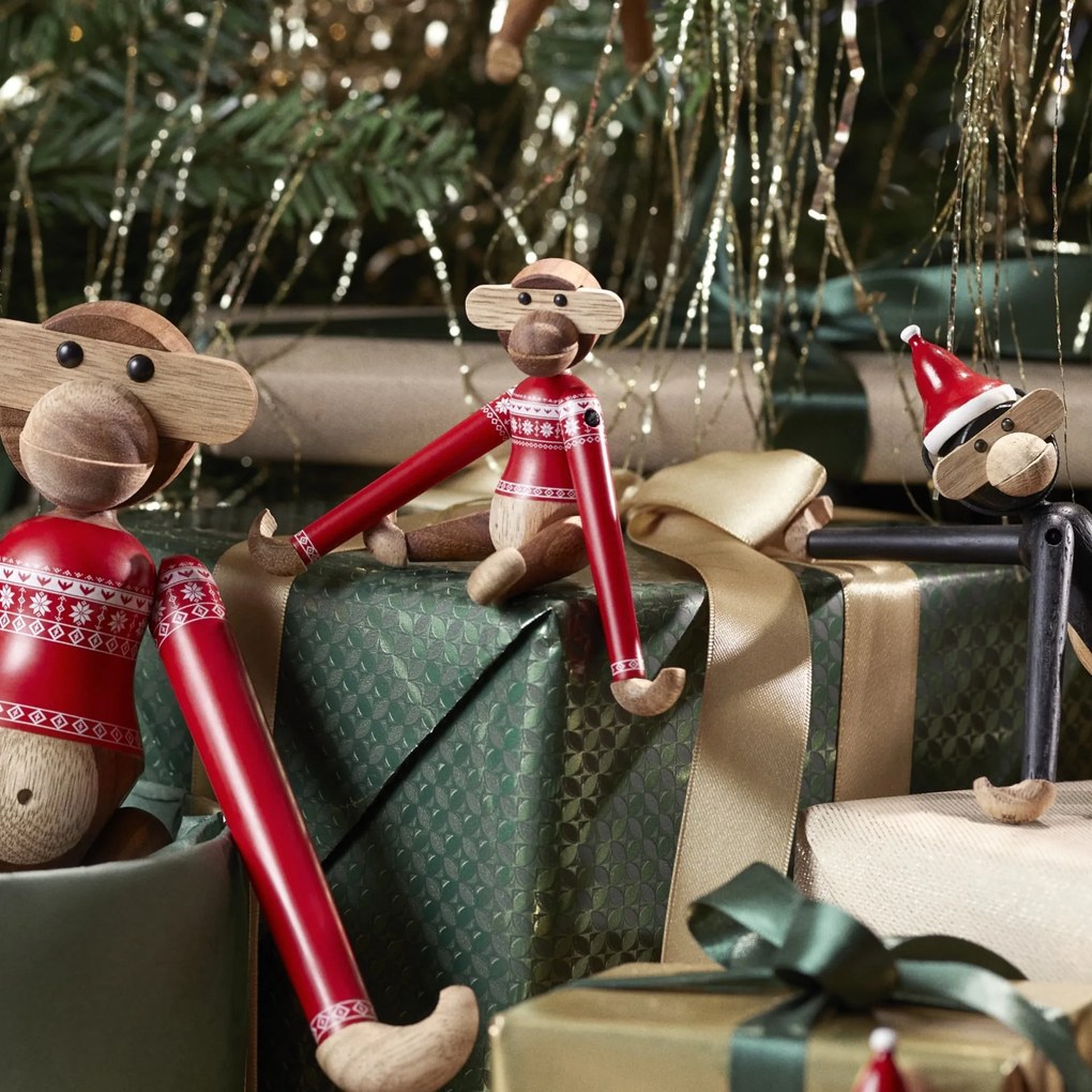 Kay Bojesen Drevená opička Monkey Christmas Jumper 2024 Mini