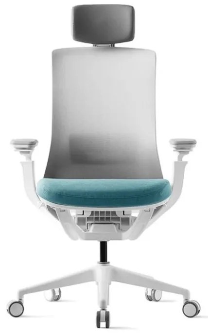 Kancelárska ergonomická stolička ROLY White — sieť, látka, biela / viac farieb Zelená