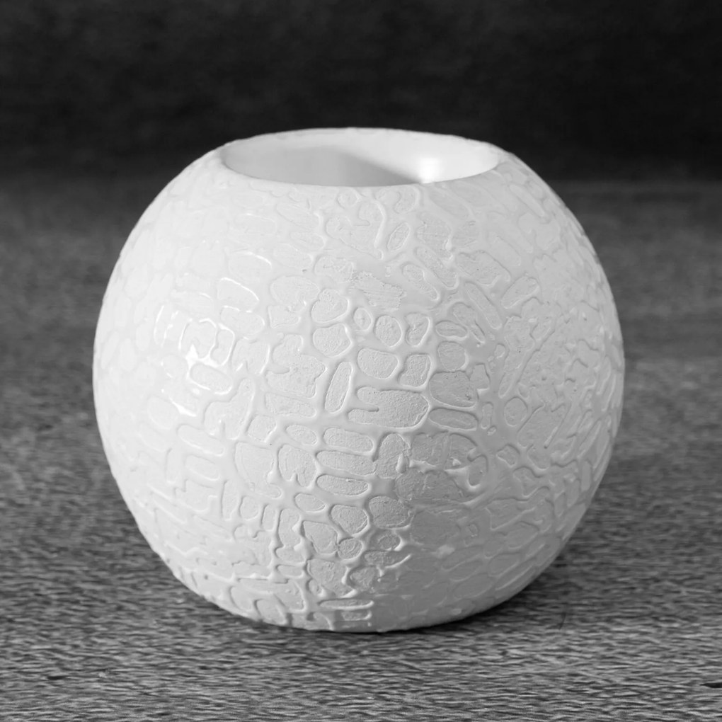 KERAMICKÝ SVIETNIK RISO (FI) 9X8 CM BIELA