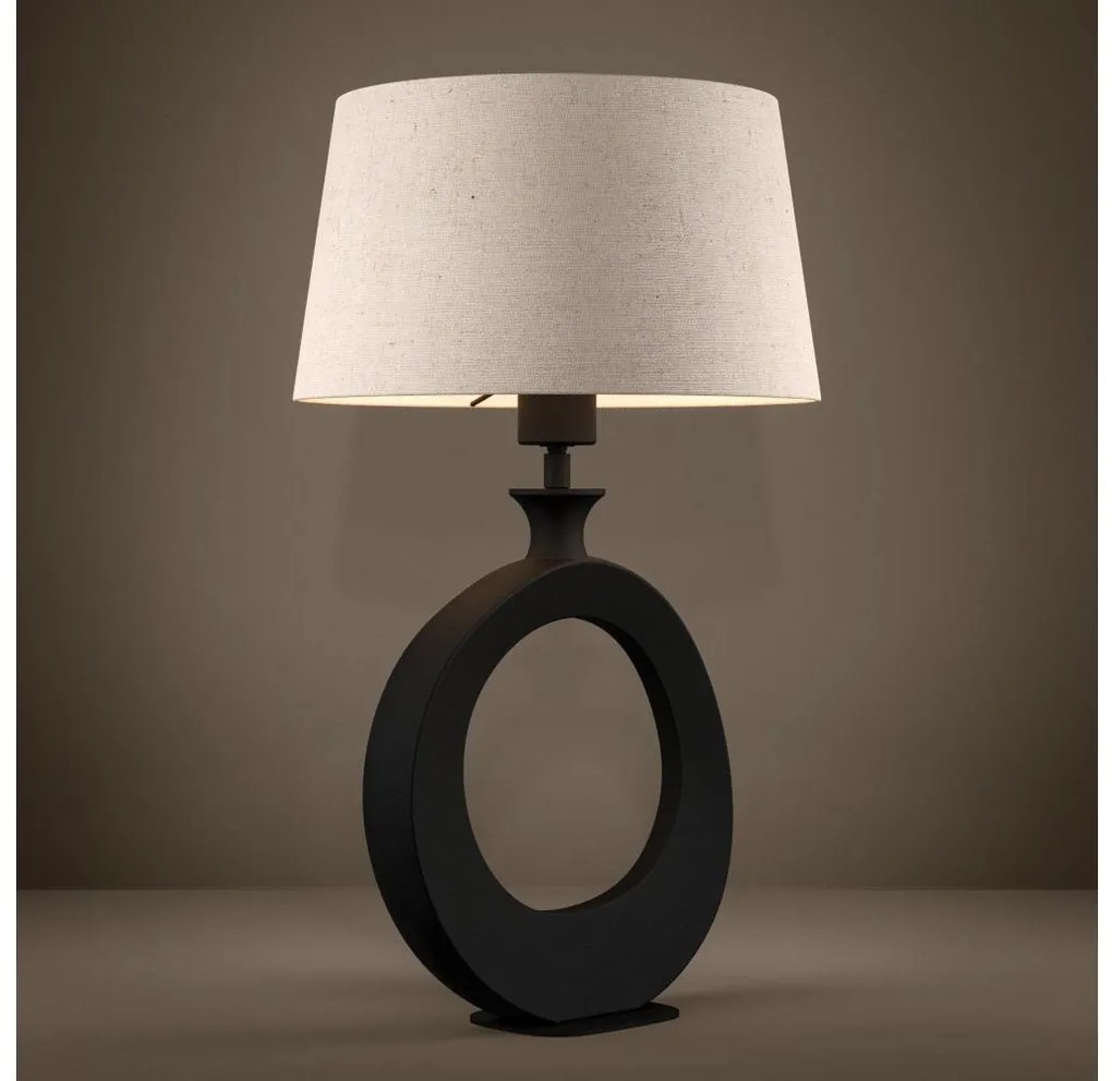 Eglo 390423 - Stolná lampa DIEZMA 1xE27/60W/230V 52,5 cm čierna/krémová