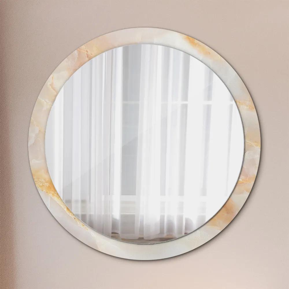 Okrúhle ozdobné zrkadlo na stenu Mramorový onyx fi 100 cm