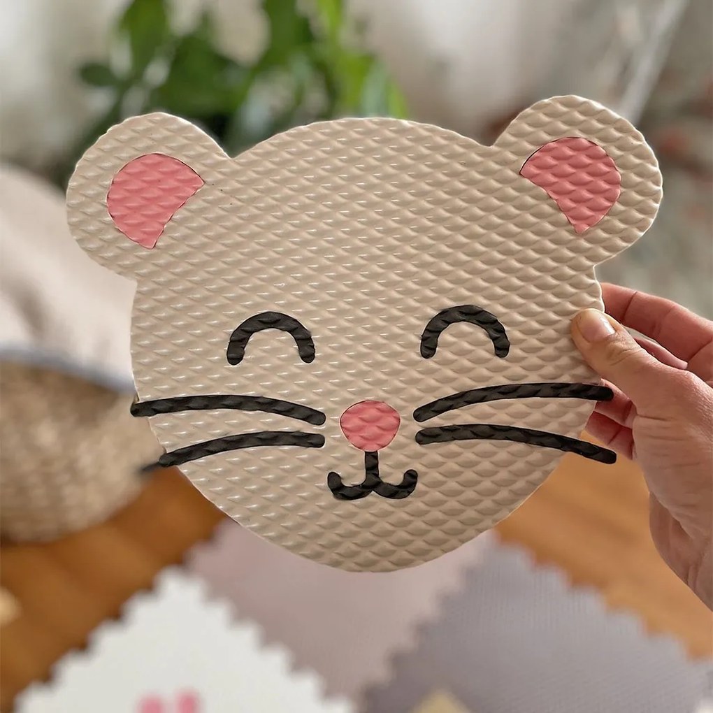 Penová puzzle podlaha na hranie do detskej izby MYŠKA A LABKA 9 dielov