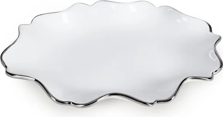 Dekorstudio Dekoratívna misa AUREN 30x21 cm - biela
