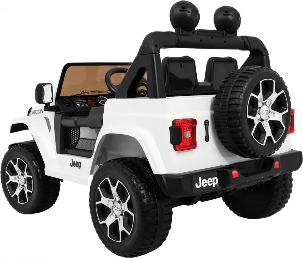Ramiz Jeep Wrangler Rubicon batéria pre deti biela + diaľkové ovládanie