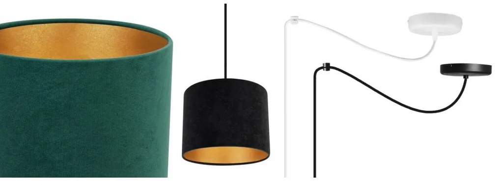 Závesné svietidlo Mediolan Spider, 1x textilné tienidlo (výber z 10 farieb), (výber z 2 farieb konštrukcie), g