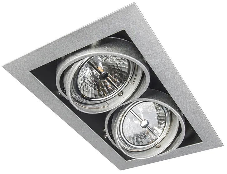 Zapustené bodové svetlo oceľ AR111 nastaviteľné 2-žiarovkové - Oneon