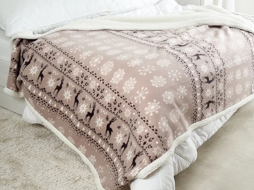 B.E.S. Petrovice Baránková deka Buffalo Vločky sivo-biela, 150 x 200 cm