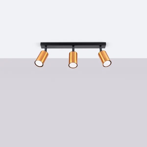 Sollux SL.1376 - Bodové svietidlo WINX 3xGU10/10W/230V čierna/meď