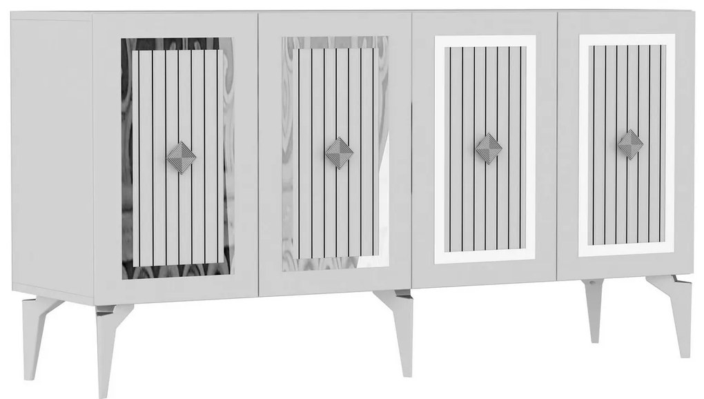 Skrinka Nora White and Silver