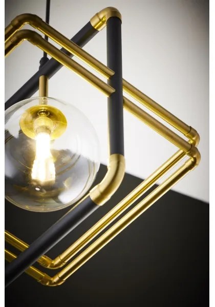 Jupiter 2028 - Luster na lanku FIORI 1xG9/10W/230V čierna/zlatá/číra