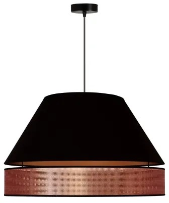 Duolla - Luster na lanku COPPER SHINY 1xE27/15W/230V pr. 60 cm čierna/medená