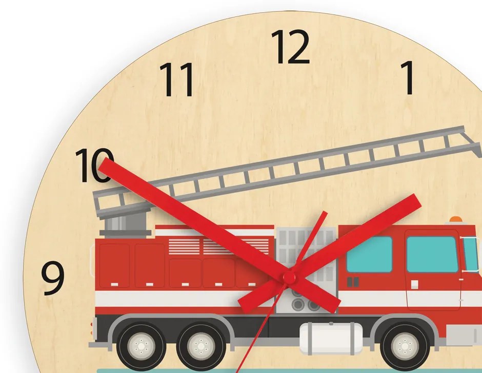 Detské nástenné hodiny Hasičské auto