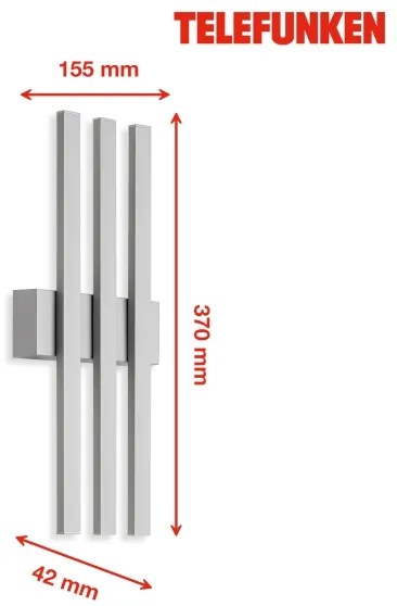 Telefunken 313304TF - LED Vonkajšie nástenné svietidlo 3xLED/4W/230V IP44