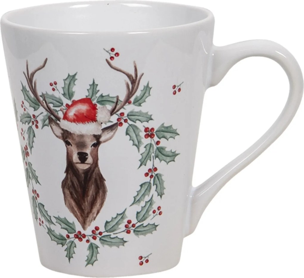 Vianočný hrnček s jeleňom - Ø 9 * 10 cm / 300 ml