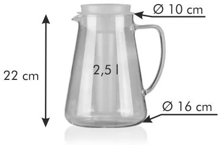 Tescoma TEO 646628.17 - Džbán TEO 2.5 l, s vylúhovaním a chladením - oranžová