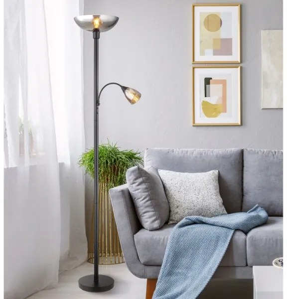 Globo 58903 - Stojacia lampa BLADE 1xE27/60W/230V + 1xE14/40W